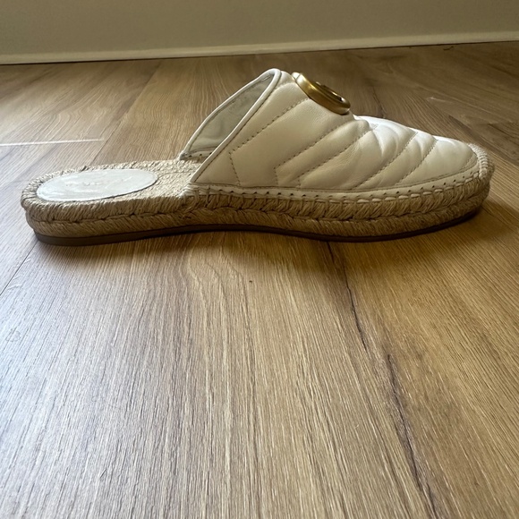 Gucci White Quilted Pattern Espadrille Mules | Authentic - Picture 7 of 14